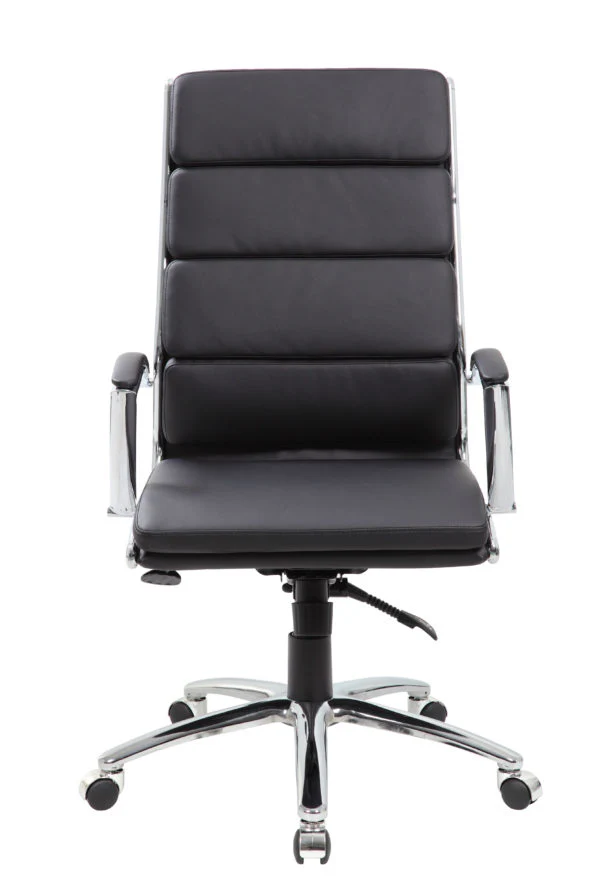 Black Faux Leather Office Chair w/ Padded Back & Seat - Image 3