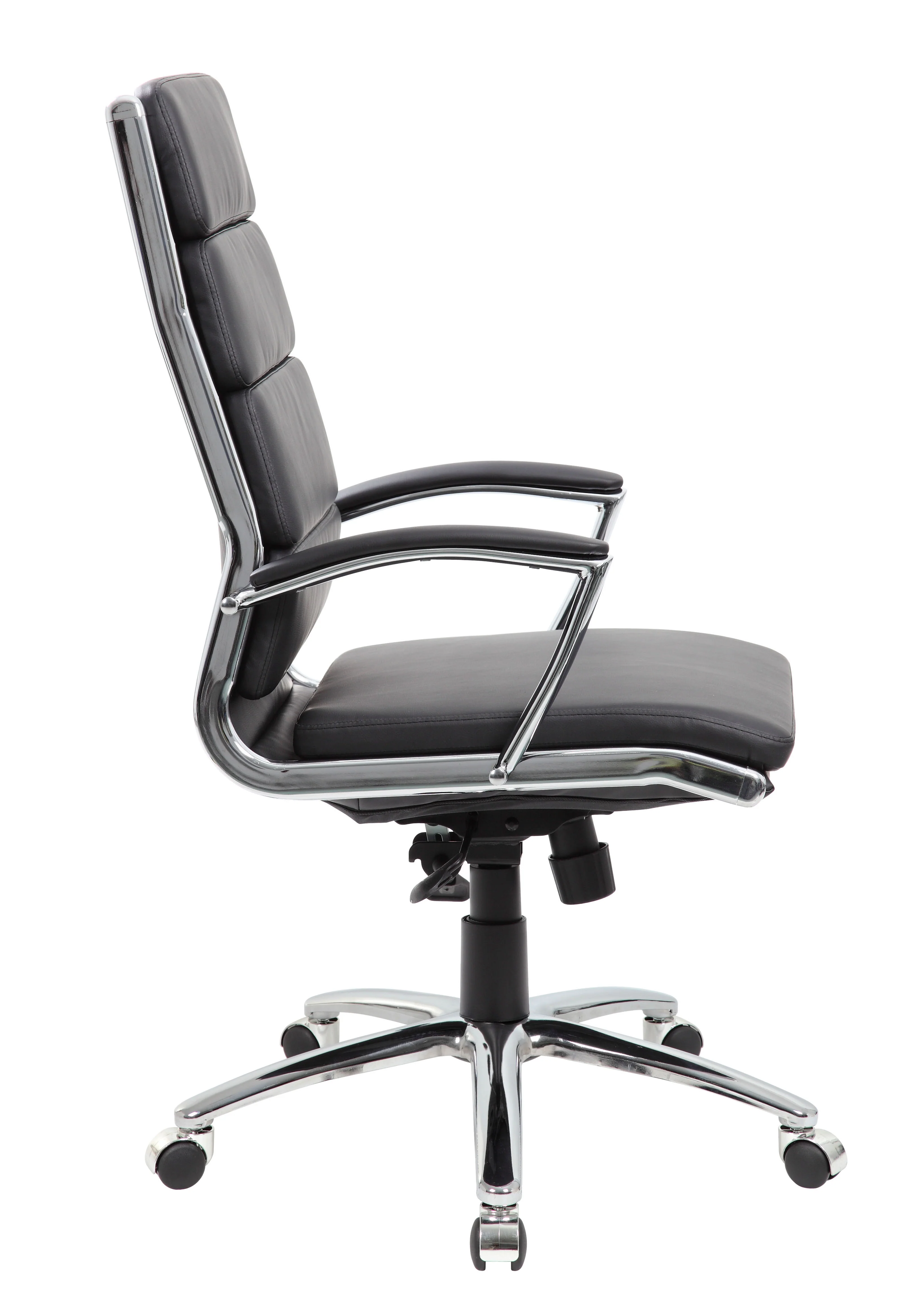 Black Faux Leather Office Chair w/ Padded Back & Seat - Image 4