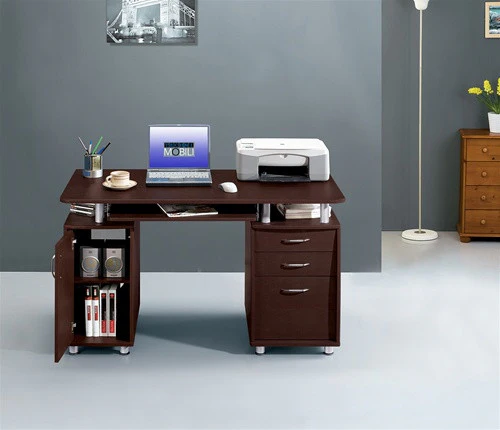 Modern Double Pedestal Desk with CPU Cabinet - Image 3