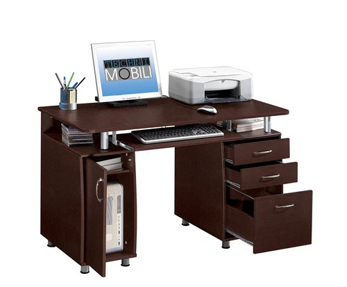 Modern Double Pedestal Desk with CPU Cabinet - Image 4