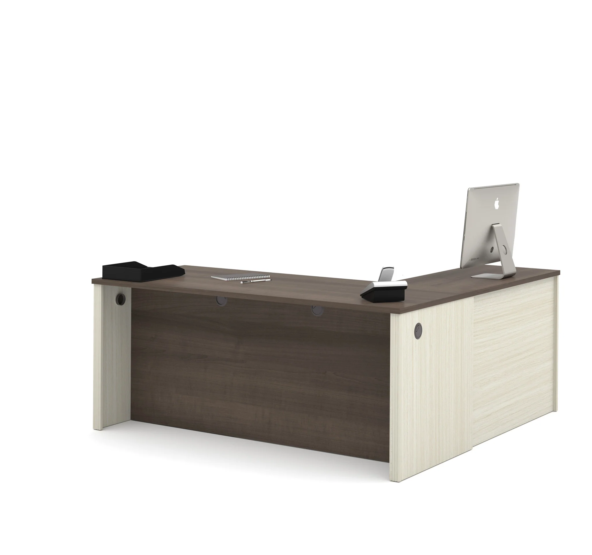 White Chocolate & Antigua Premium L-shaped Desk - Image 3